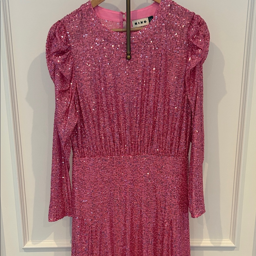 RIXO Pink Sequins Dress Valentine’s Day